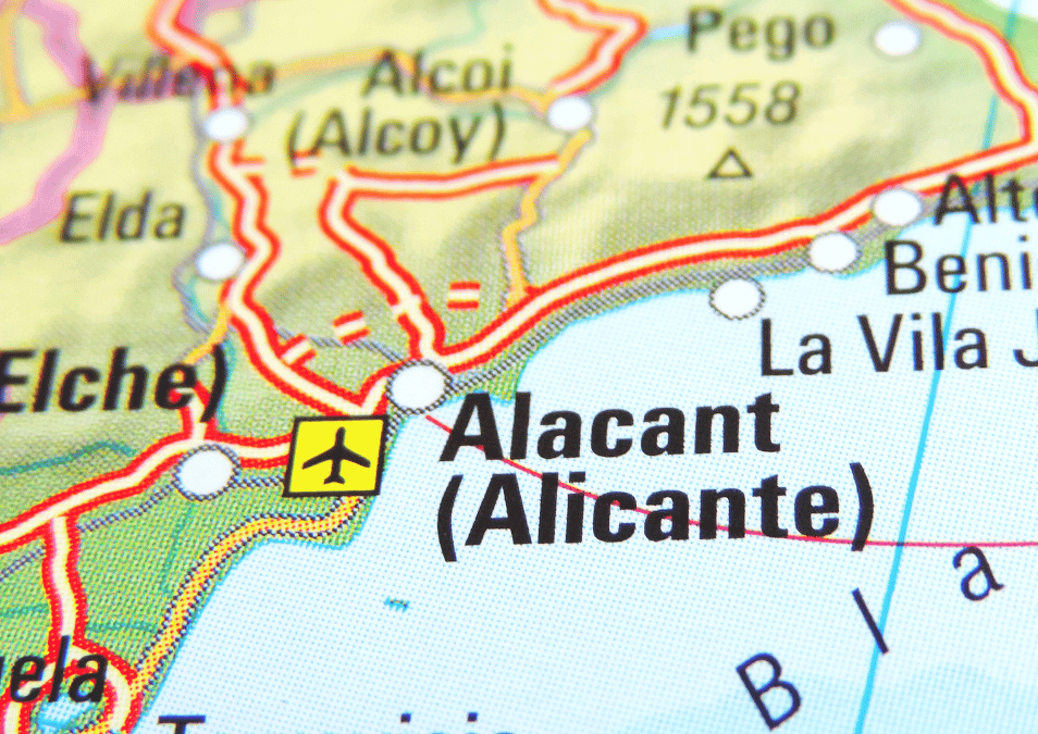 Mapa Alicante campos de golf costa blanca